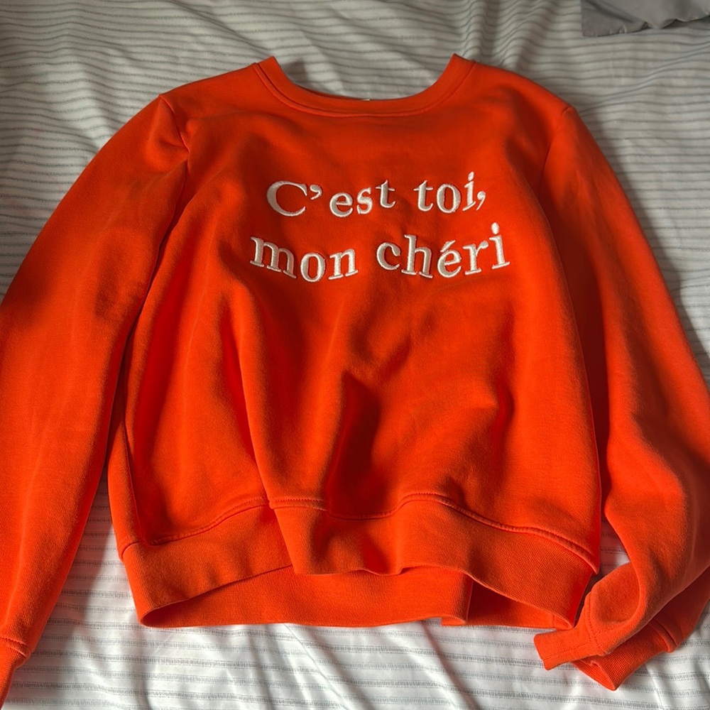 Hm oversized sweatshirt on sale orange French